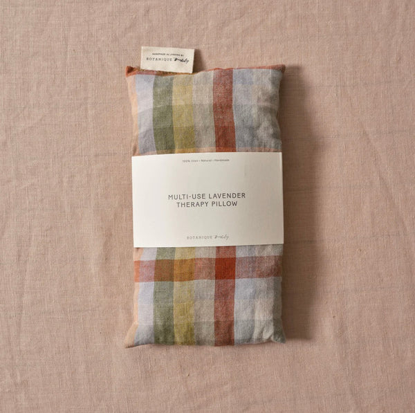 MULTI-USE LAVENDER THERAPY PILLOW | LINEN AURORA CHECK
