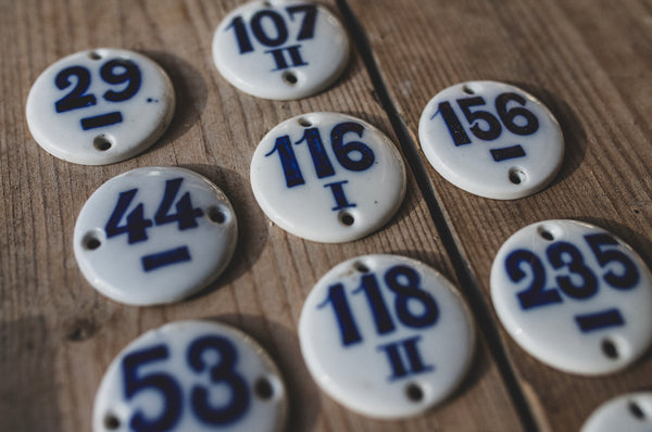 French Vintage Ceramic Numbers