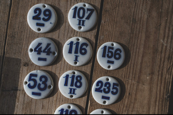 French Vintage Ceramic Numbers