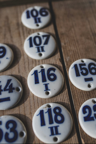 French Vintage Ceramic Numbers