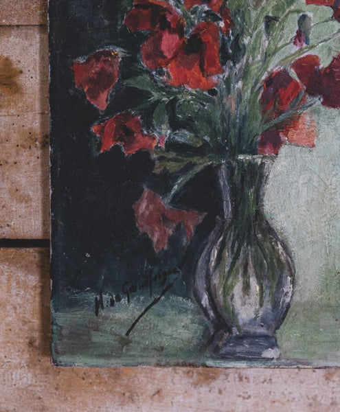 Vintage French Oil Painting on Canvas