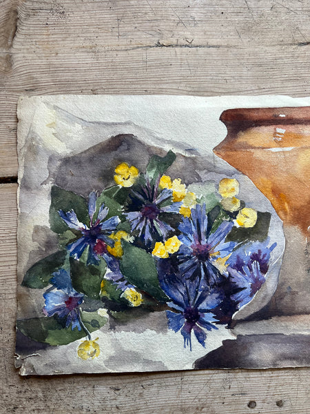 Beautiful Doublesided Flower Watercolour Painting