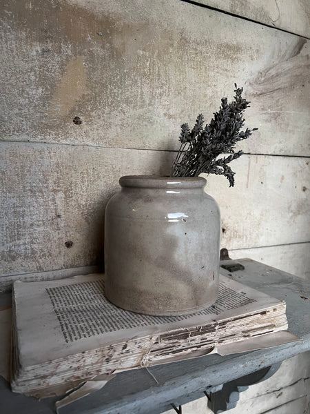 French Vintage Stoneware Preserves Jar