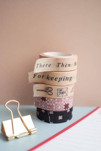 Journalling washi tape - black quilted star pattern