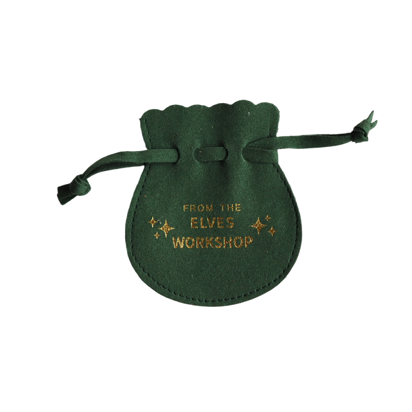 From the Elves workshop velvet pouch