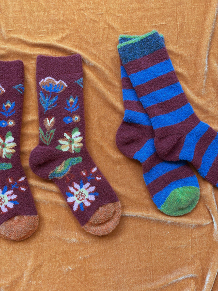 Bonne Maison Mousse Indigo Striped Socks