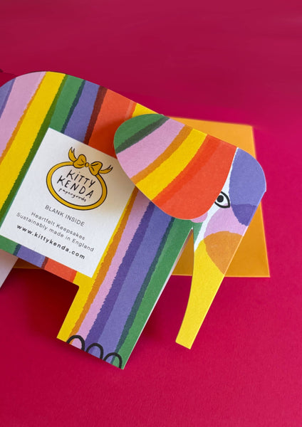Striped Elephant A6 Standing Luxury Eco Card