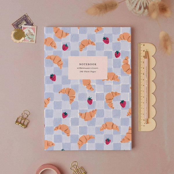 Croissant Cafe Notebook | Blank Page Journal | Notebooks