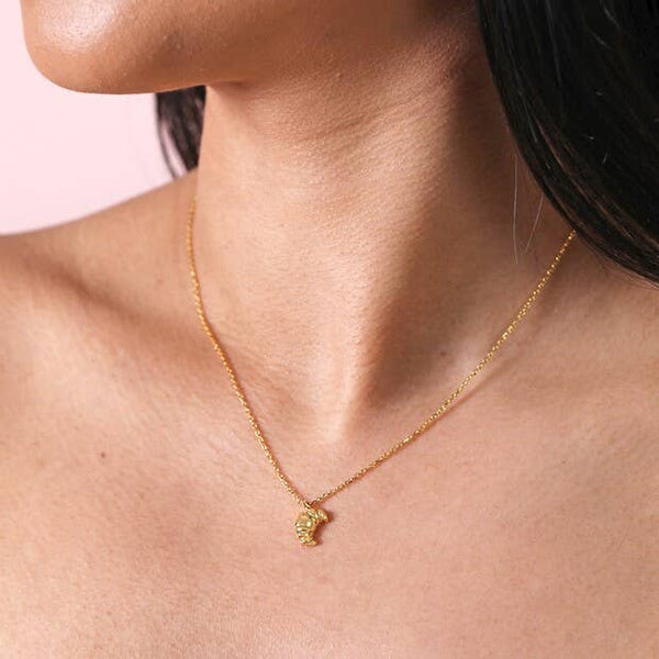 Lisa Angel Croissant Pendant Necklace in Gold
