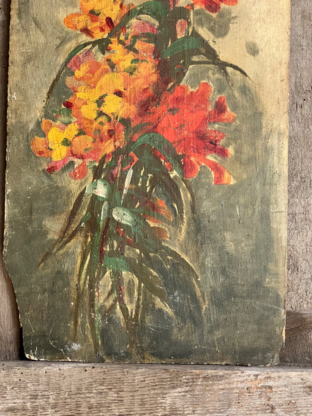 Beautiful Vintage Floral on Board