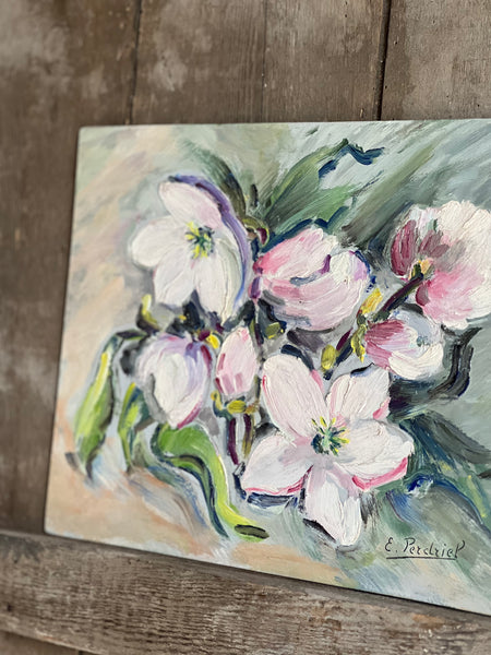 Floral Oil Painting on Board