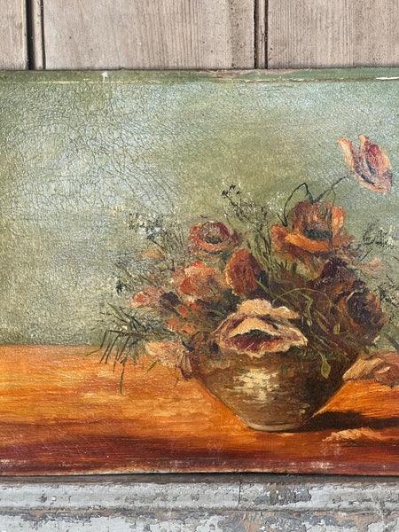 Beautiful Vintage Floral on Board