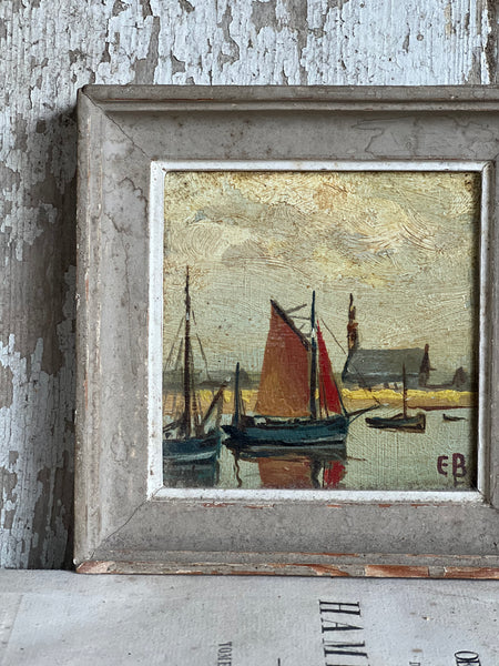 Framed Antique French Oil Landscape