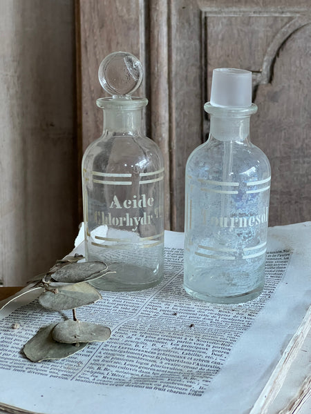 Vintage French Chemist Bottles