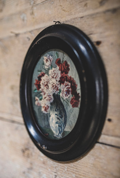 Sweet French Oval Watercolour Painting