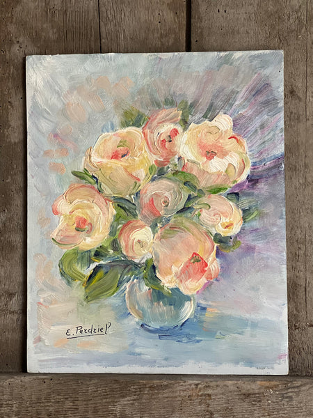 Floral Oil Painting on Board