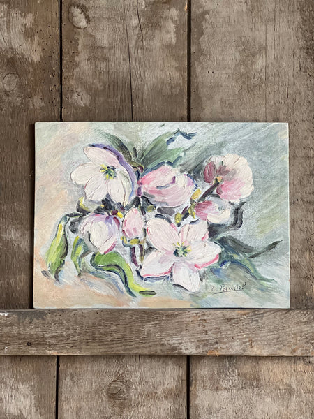 Floral Oil Painting on Board