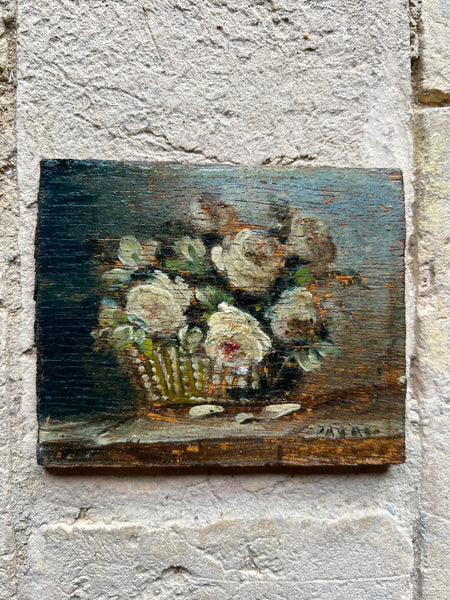 Small French Floral Oil Painting
