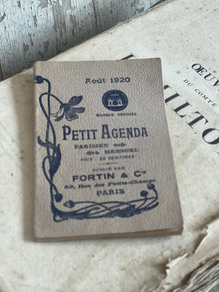 Vintage Petit Agenda Diary August 1920