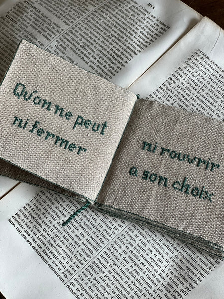 Vintage French Embroidered Fabric Book