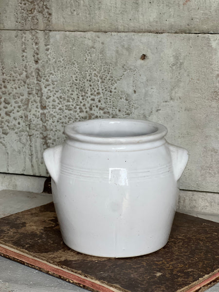 Small Crisp White Confit Jar