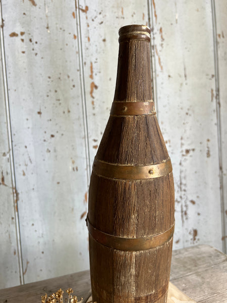 French Vintage Wooden Bottle
