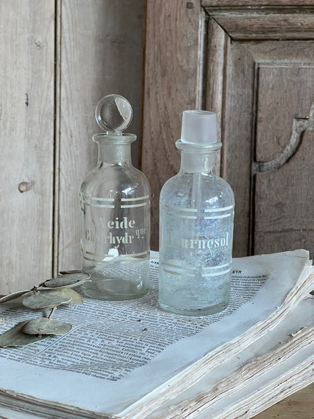 Vintage French Chemist Bottles