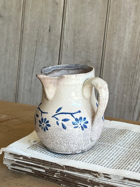 Stunning Stencilled Vintage Crazed Small Jug