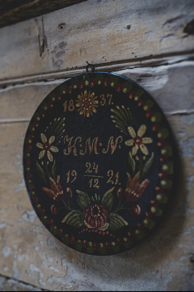Swedish Folk Art Plaque 1921