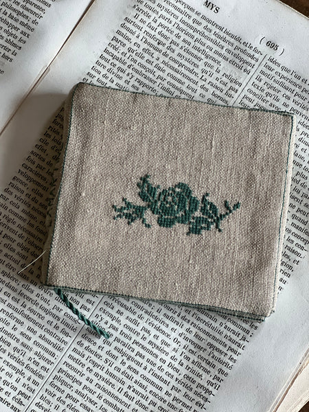 Vintage French Embroidered Fabric Book