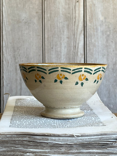 French Floral Stencil Cafe au Lait bowl