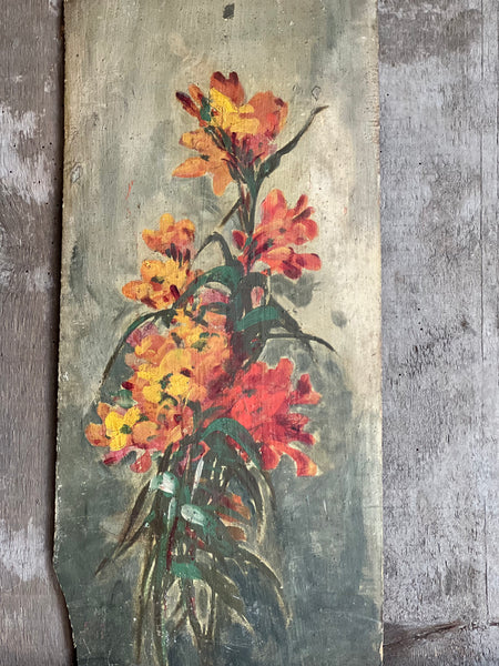 Beautiful Vintage Floral on Board