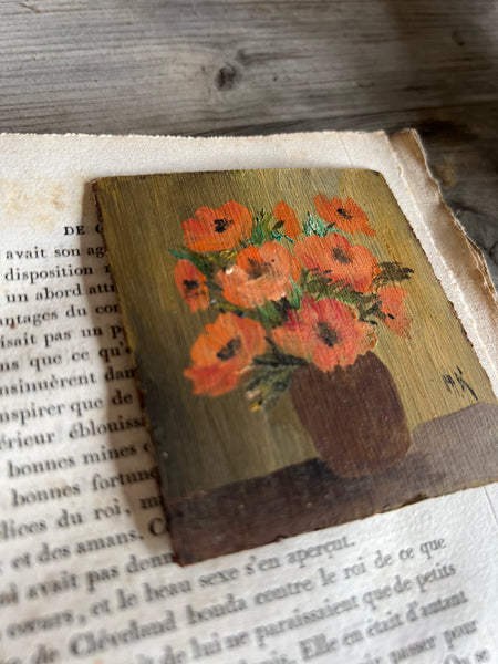 Small French Floral Oil Painting