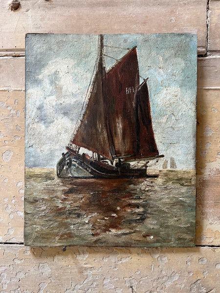 Vintage Boat Painting