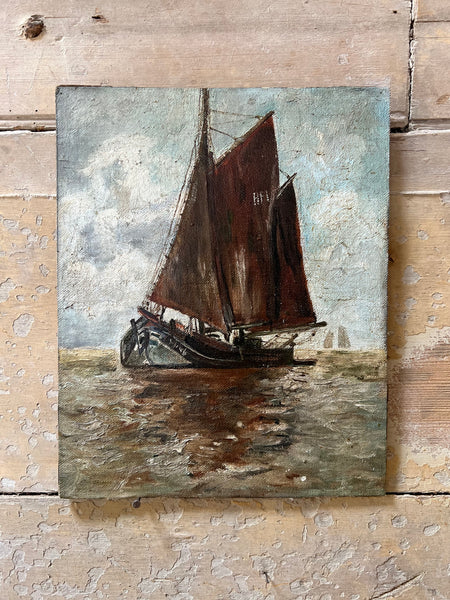 Vintage Boat Painting