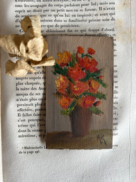 Small French Floral Oil Painting