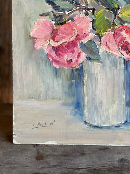 Floral Oil Painting on Board