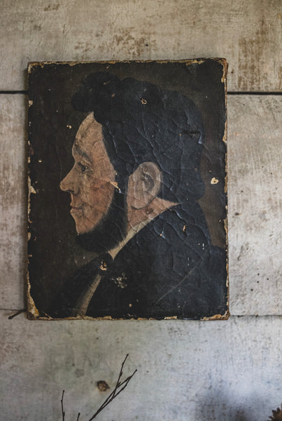 Vintage French Portrait on Canvas