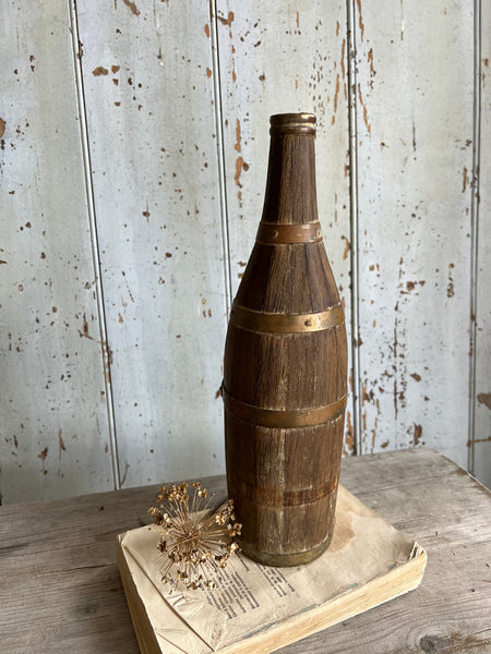 French Vintage Wooden Bottle