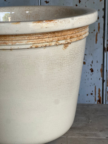Large Antique Crazed Pot