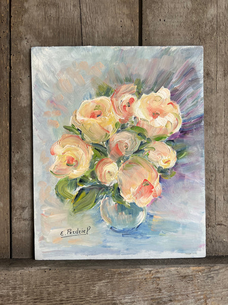 Floral Oil Painting on Board