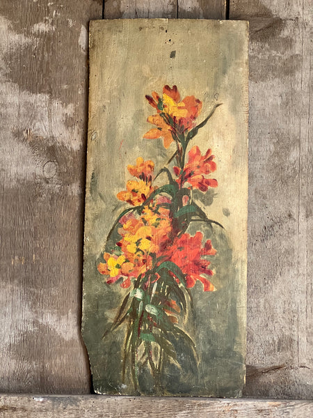 Beautiful Vintage Floral on Board