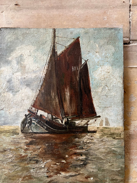 Vintage Boat Painting