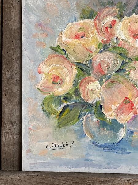 Floral Oil Painting on Board