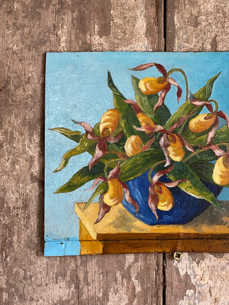 Floral Oil Painting on Board