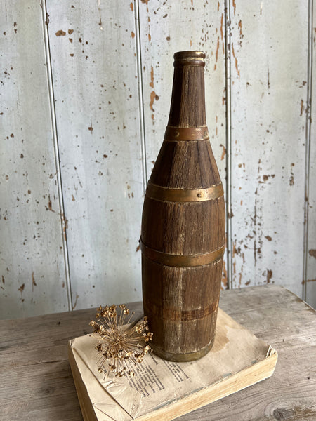 French Vintage Wooden Bottle