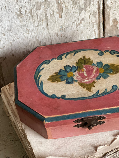 French Painted Blue Box