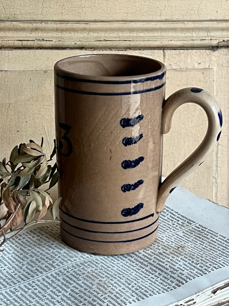 Antique Numbered Spongware Mug