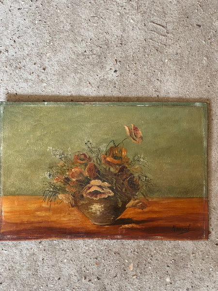 Beautiful Vintage Floral on Board
