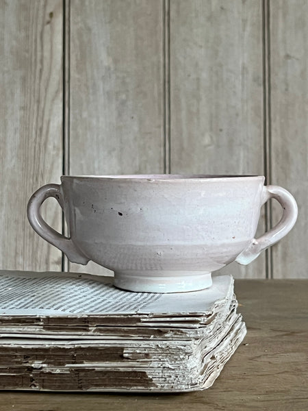 Vintage French Handled Pink Bowl